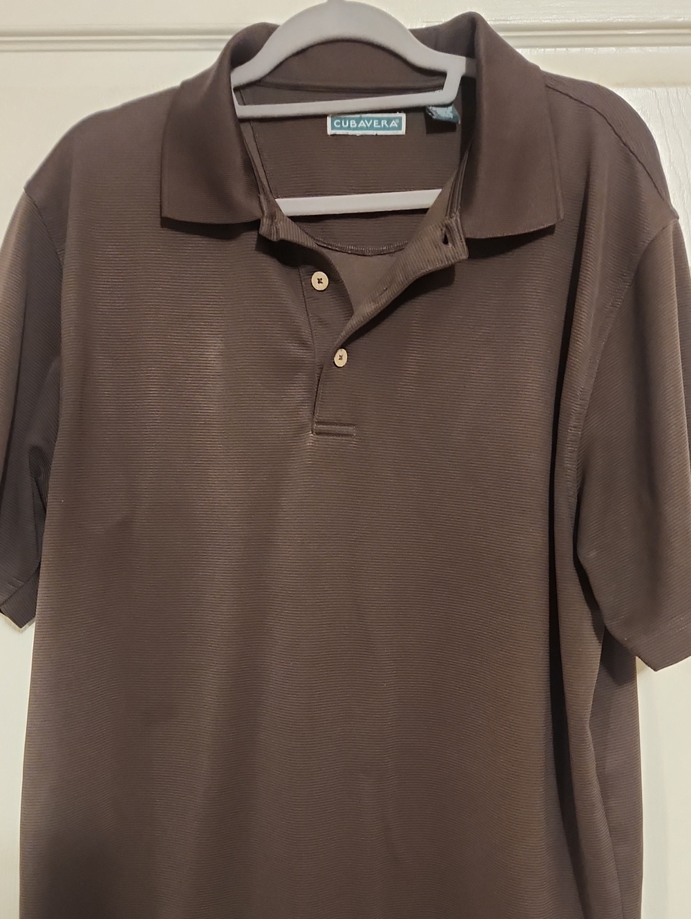Cubavera Men's Chocolate Brown Short-Sleeve Polo